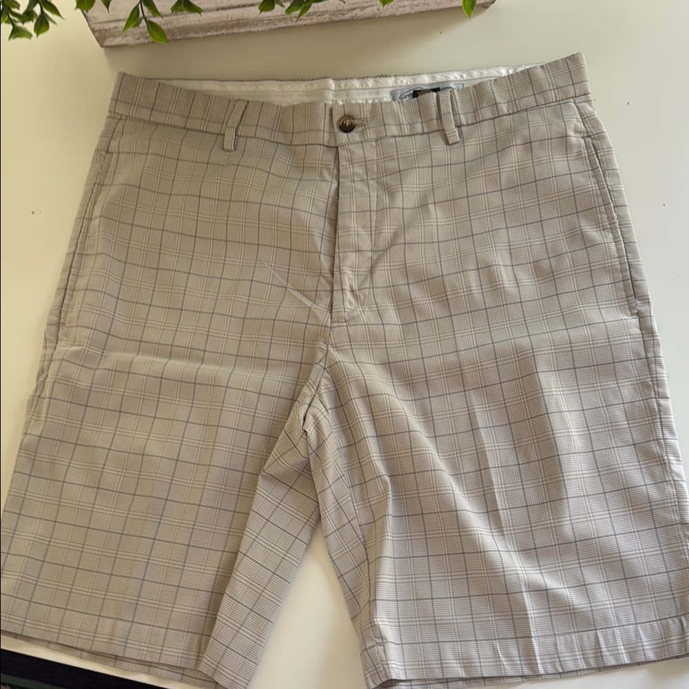 Greg Norman Collection Tan Flat Front Golf Shorts